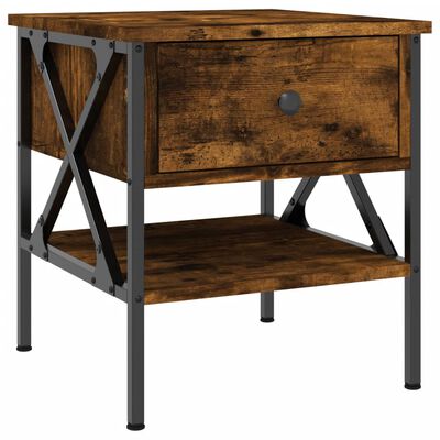 vidaXL Nachtkastjes 2 st 40x42x45 cm bewerkt hout gerookt eikenkleurig