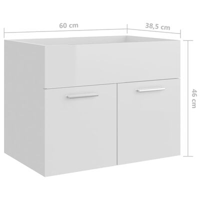 vidaXL Badkamermeubelset bewerkt hout hoogglans wit