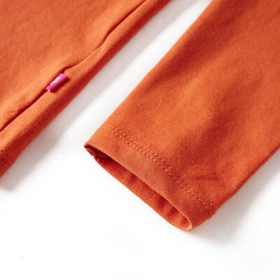 Kindershirt met lange mouwen 104 oranjebruin