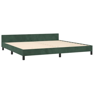 vidaXL Bedframe zonder matras 200x200 cm fluweel donkergroen