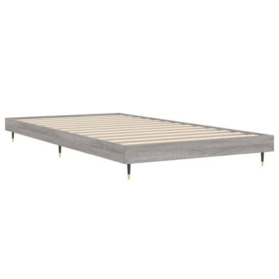 vidaXL Bedframe bewerkt hout grijs sonoma eikenkleurig 90x190 cm