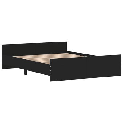 vidaXL Bedframe met hoofd- en voeteneinde zwart 140x200 cm