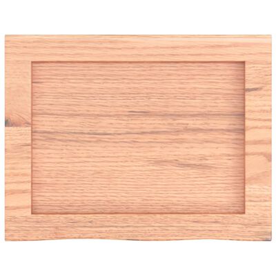 vidaXL Wastafelblad 40x30x(2-6) cm behandeld massief hout lichtbruin