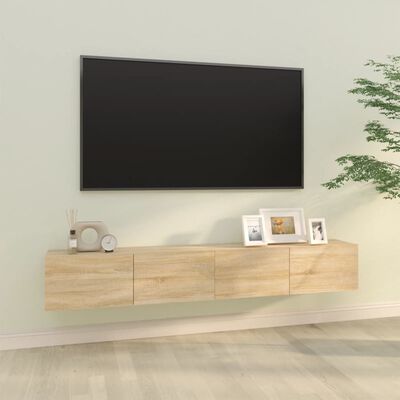 vidaXL Tv-wandmeubels 2 st 100x30x30 cm hout sonoma eikenkleurig