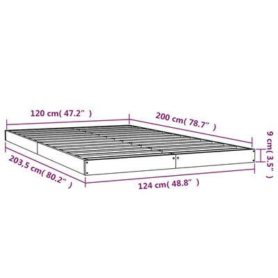 vidaXL Bedframe massief grenenhout honingbruin 120x200 cm