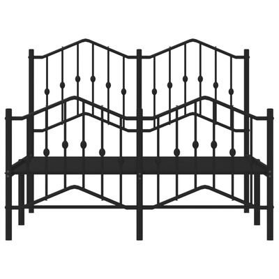 vidaXL Bedframe met hoofd- en voeteneinde metaal zwart 120x190 cm