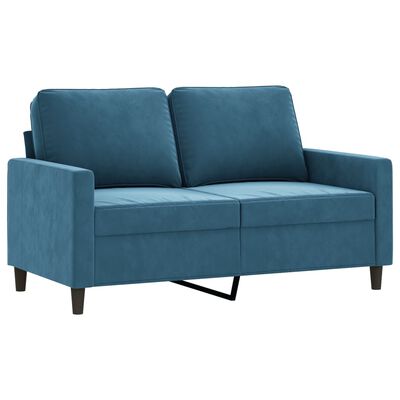 vidaXL 2-delige Loungeset met kussens fluweel blauw