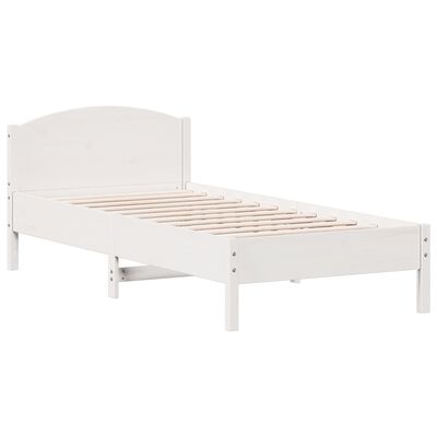 vidaXL Bedframe zonder matras massief grenenhout wit 140x200 cm