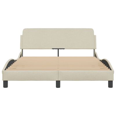 vidaXL Bedframe zonder matras 120x200 cm stof crèmekleurig