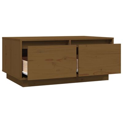 vidaXL Salontafel 80x50x35 cm massief grenenhout honingbruin