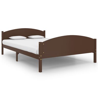 vidaXL Bedframe massief grenenhout donkerbruin 140x200 cm