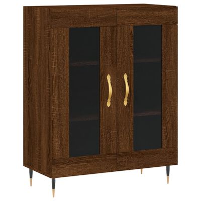 vidaXL Hoge kast 69,5x34x180 cm bewerkt hout bruin eikenkleur