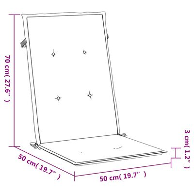 vidaXL Stoelkussens 6 st hoge rug bladpatroon stof