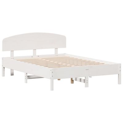 vidaXL Bedframe zonder matras massief grenenhout wit 135x190 cm