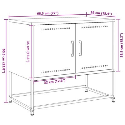 vidaXL Tv-meubel 68,5x39x60,5 cm staal antracietkleurig