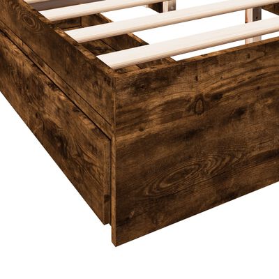 vidaXL Bedframe met lades bewerkt hout gerookt eikenkleurig 150x200 cm