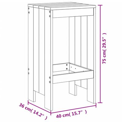 vidaXL 5-delige Tuinbarset massief grenenhout grijs