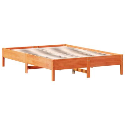 vidaXL Bedframe zonder matras massief grenenhout wasbruin 120x200 cm