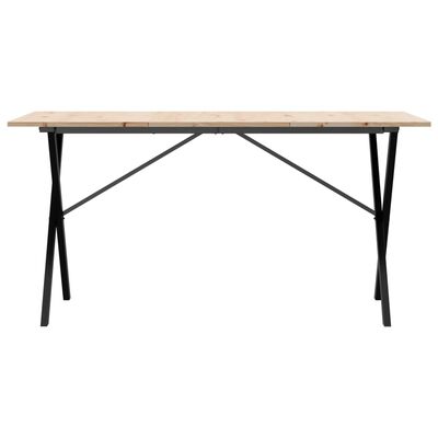 vidaXL Eettafel X-frame 160x80x75 cm massief grenenhout en gietijzer