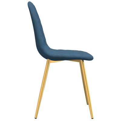 vidaXL Eetkamerstoelen 2 st fluweel blauw