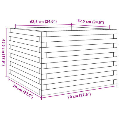 vidaXL Plantenbak 70x70x45,5 cm geïmpregneerd grenenhout