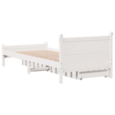 vidaXL Bedframe zonder matras massief grenenhout wit 90x200 cm