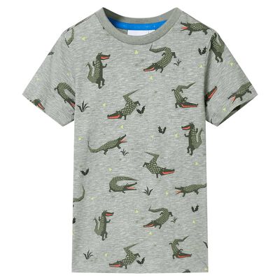 Kindershirt 116 gemêleerd lichtkaki