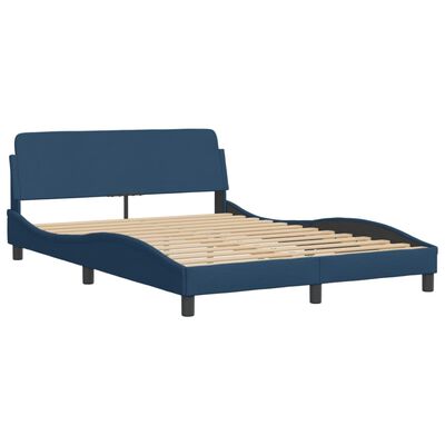 vidaXL Bedframe met hoofdeinde zonder matras 120x200 cm stof blauw