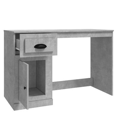 vidaXL Bureau met lade 115x50x75 cm bewerkt hout betongrijs