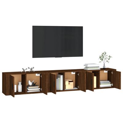 vidaXL Tv-wandmeubels 3 st 80x34,5x40 cm bruin eikenkleur