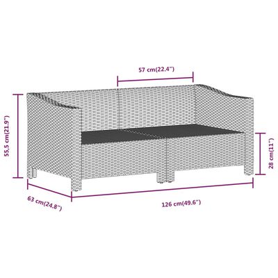 vidaXL 7-delige Loungeset met kussens poly rattan grijs