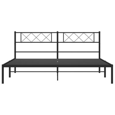 vidaXL Bedframe met hoofdbord metaal zwart 200x200 cm