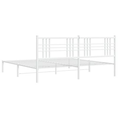 vidaXL Bedframe met hoofdbord metaal wit 193x203 cm