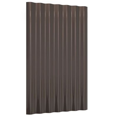 vidaXL Dakpanelen 12 st 60x36 cm gepoedercoat staal bruin