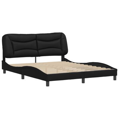 vidaXL Bedframe met hoofdbord kunstleer zwart 160x200 cm