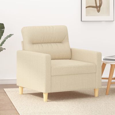 vidaXL Fauteuil 60 cm stof crèmekleurig