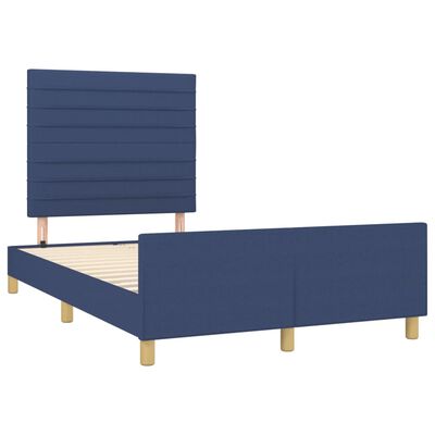 vidaXL Bedframe met hoofdeinde stof blauw 120x200 cm