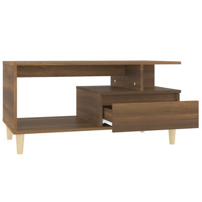 vidaXL Salontafel 90x49x45 cm bewerkt hout bruineiken