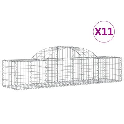 vidaXL Schanskorven 11 st gewelfd 200x50x40/60 cm gegalvaniseerd ijzer