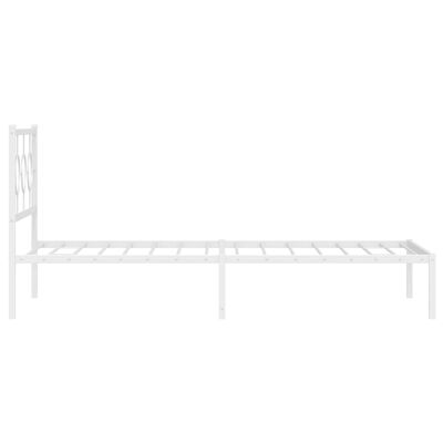 vidaXL Bedframe met hoofd- en voeteneinde metaal wit 107x203 cm