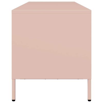 vidaXL Tv-meubel 135x39x43,5 cm koudgewalst staal roze