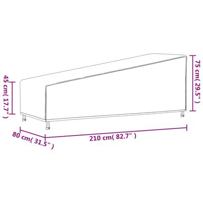 vidaXL Ligbedhoes 420D 210x80x45/75 cm oxford zwart