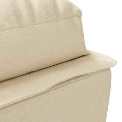 vidaXL Chaise longue met kussens stof crèmekleurig