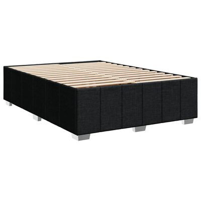 vidaXL Boxspring met matras stof zwart 140x200 cm