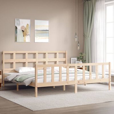 vidaXL Bedframe met hoofdbord massief hout