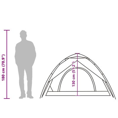 vidaXL Koepeltent 2-persoons snelontgrendeling groen