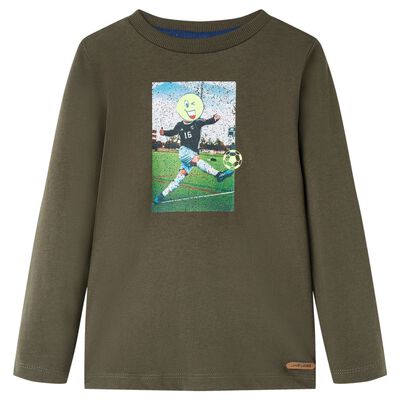 Kindershirt met lange mouwen 116 kakikleurig