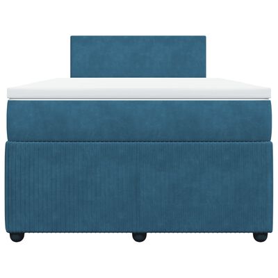 vidaXL Boxspring met matras fluweel blauw 120x190 cm