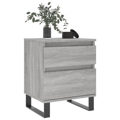 vidaXL Nachtkastjes 2 st 40x35x50 cm bewerkt hout grijs sonoma eiken