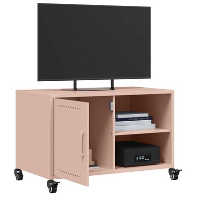 vidaXL Tv-meubel 68x39x43,5 cm staal roze